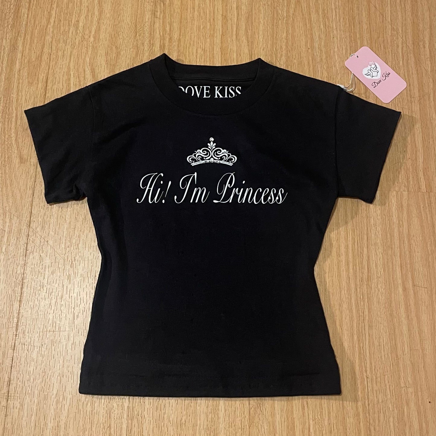 š²Ö¼š¢ *DISCOUNTED* āHi! Iām Princessā baby tee with rhinestones