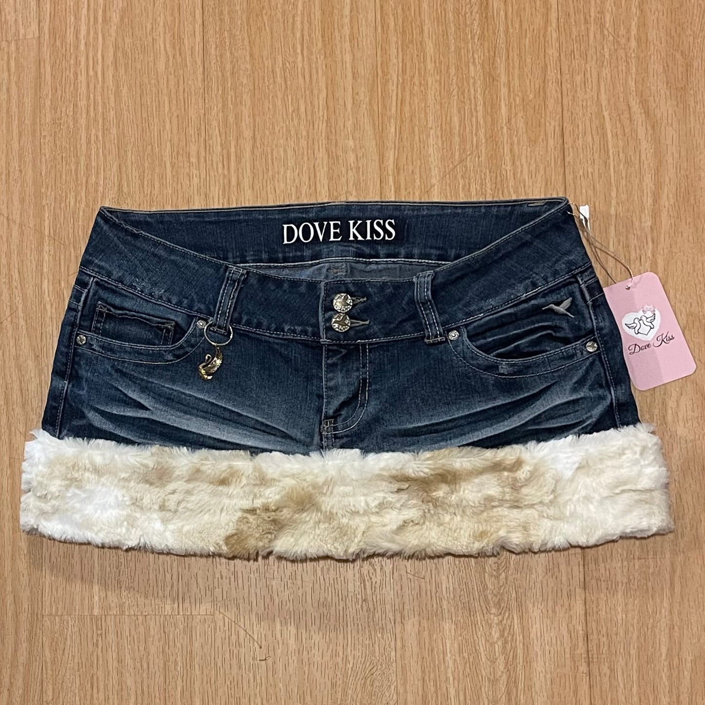 SWAN PRINCESS Mini Faux Fur Skirt - SIZE L