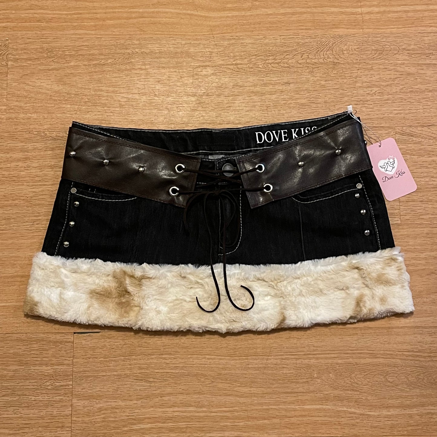 "ROCKSTAR PRINCESS" Micro Mini Faux Fur Skirt - SIZE L