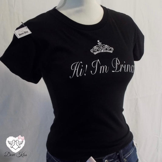 𓏲ּ𝄢 *DISCOUNTED* ‘Hi! I’m Princess’ baby tee with rhinestones