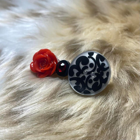 "ETERNAL BLOOM" In Red Mini Hair Clip ୨୧