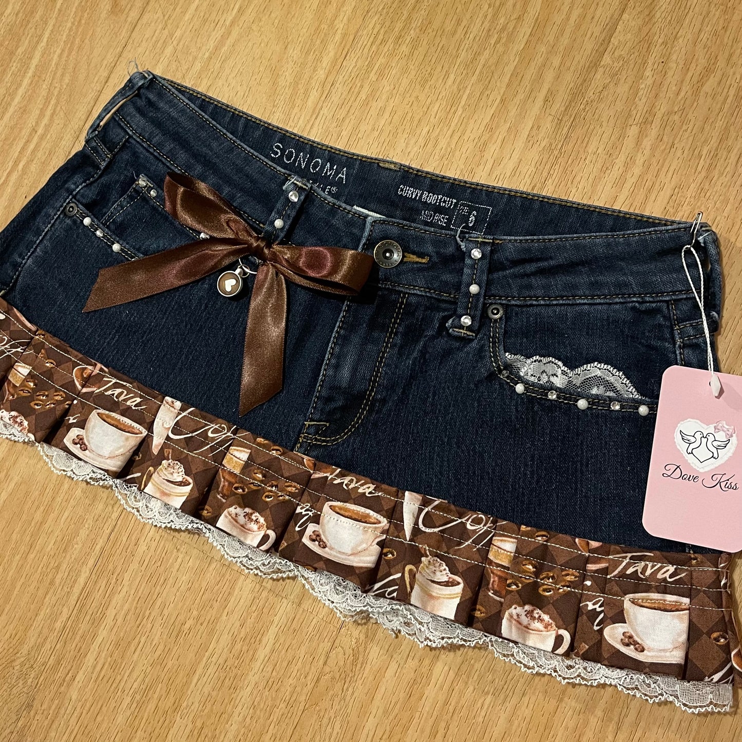 𓏲ּ𝄢 ‘Cappuccino Cutie’ princess micro mini skirt - SIZE M