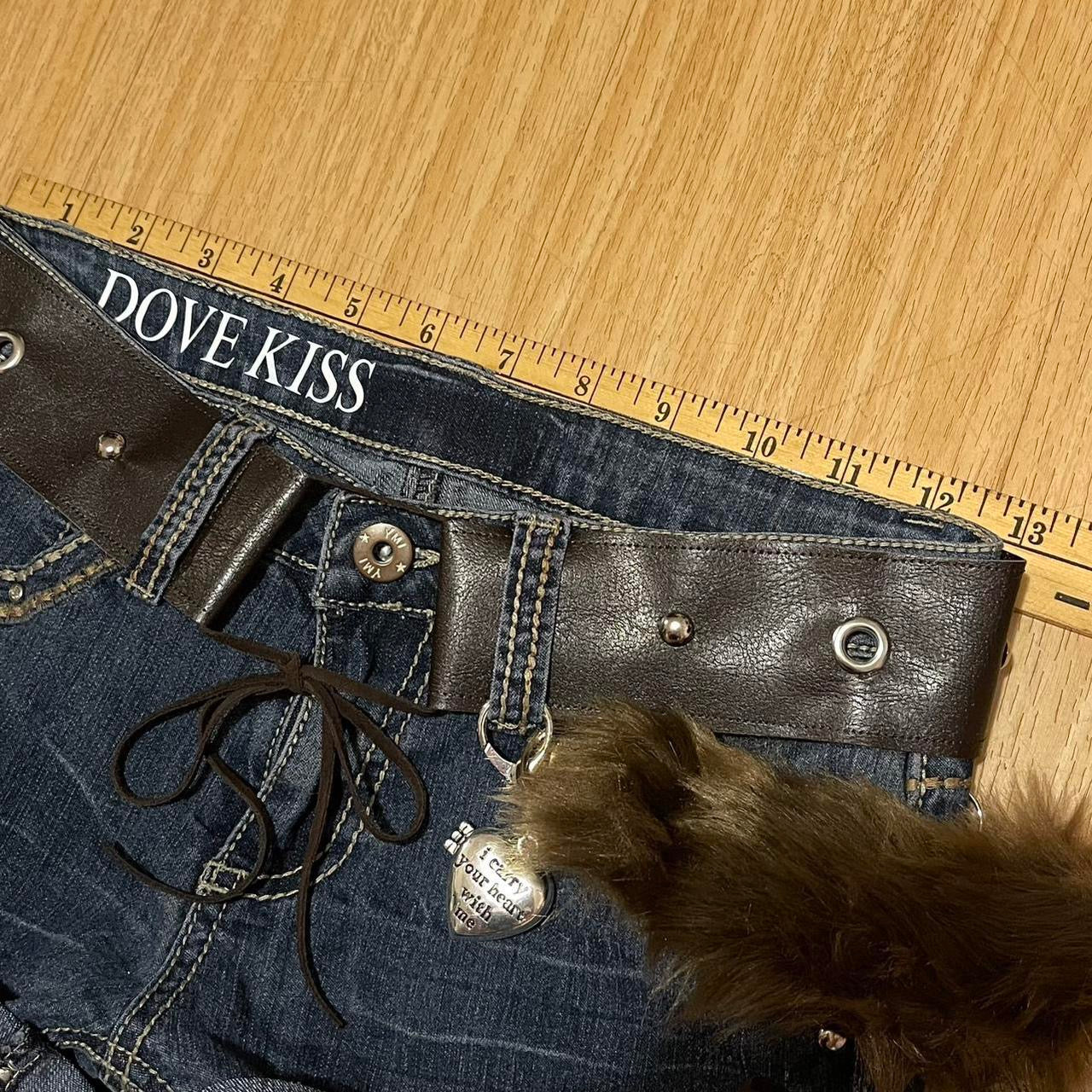 ROCKSTAR PRINCESS Mini Faux Fur Denim Shorts - SIZE XXXS