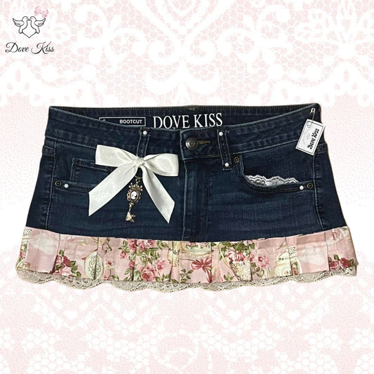 𓏲ּ𝄢 Royal Kawaii Princess Mini Denim Skirt - SIZE M