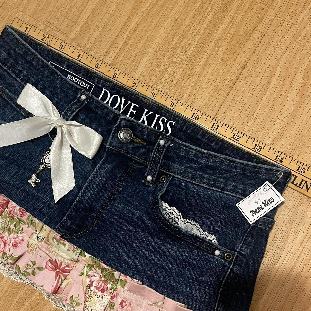 𓏲ּ𝄢 Royal Kawaii Princess Mini Denim Skirt - SIZE M