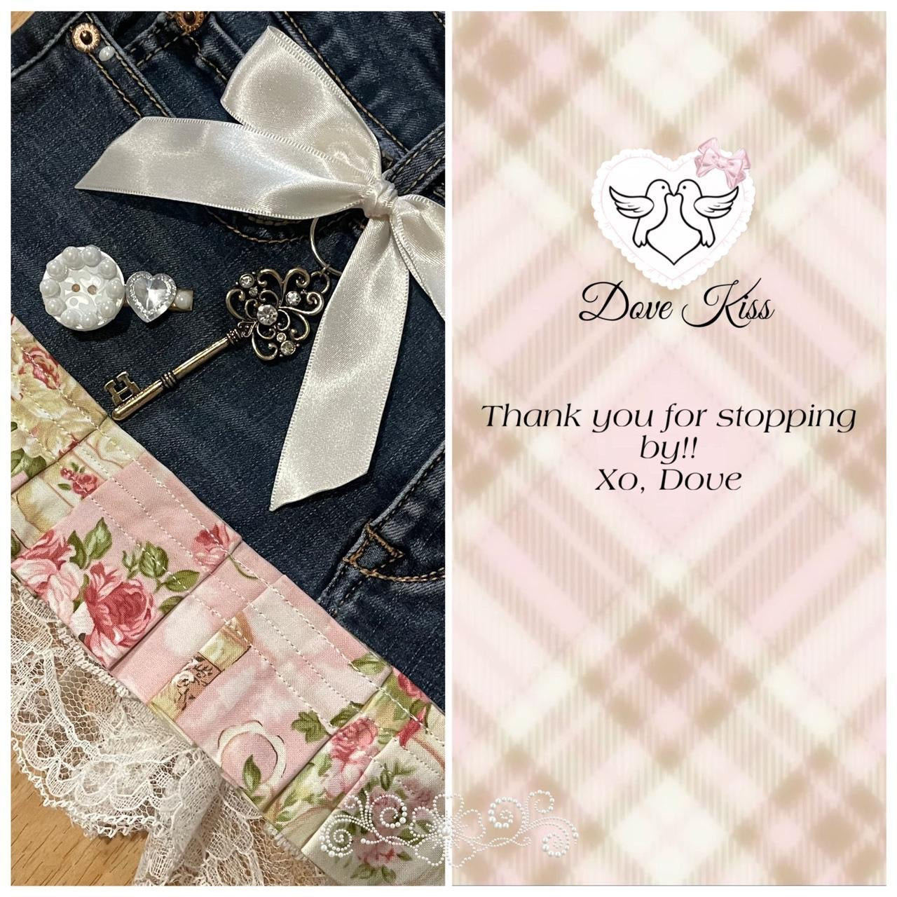 𓏲ּ𝄢 𝐃𝐎𝐕𝐄 𝐊𝐈𝐒𝐒 2000s royal kawaii princess mini denim skirt