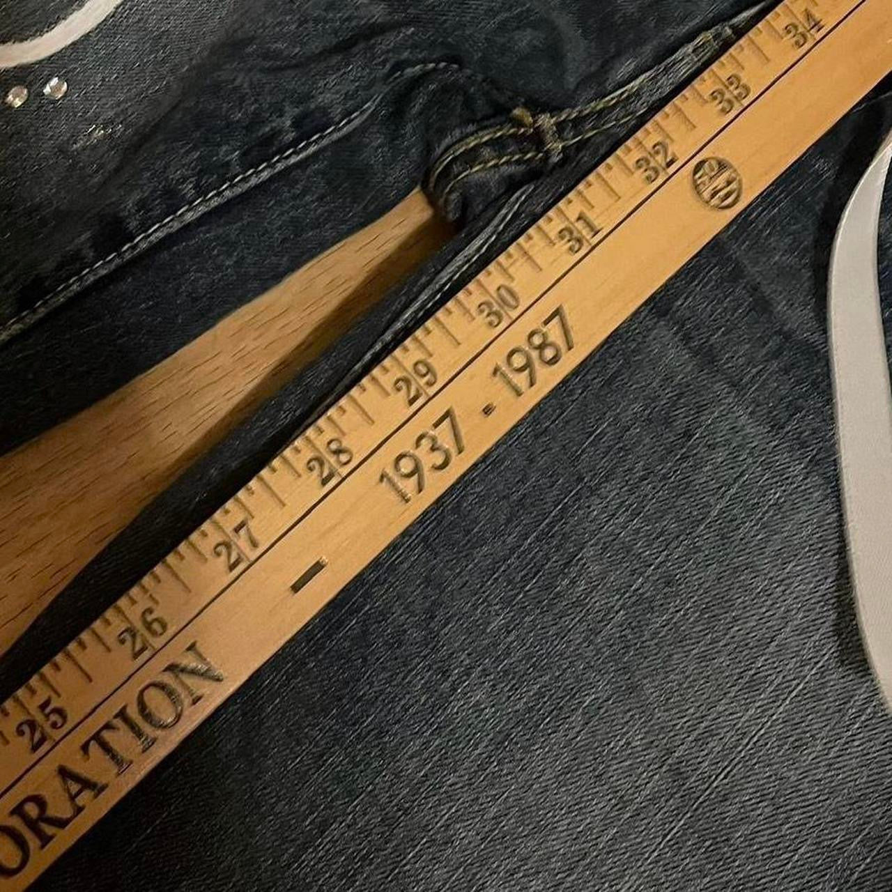 ୨୧ reworked y2k “Valia” by Dove Kiss OOAK white ribbon flare jeans