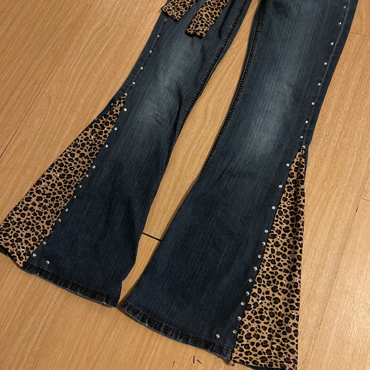 Reworked/Upcycled 80s Diva OOAK Jeans (with belt and embellishments)
