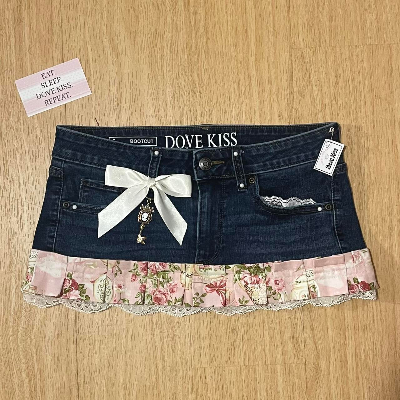 𓏲ּ𝄢 Royal Kawaii Princess Mini Denim Skirt - SIZE M