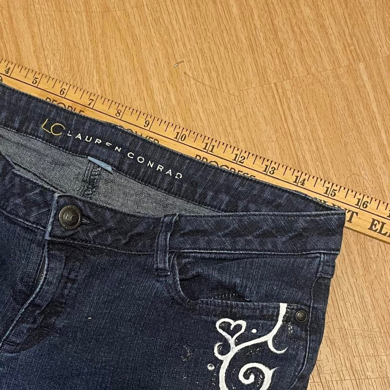 𓏲ּ𝄢 𝐃𝐎𝐕𝐄 𝐊𝐈𝐒𝐒 “Dottie Darling” 2000s whimsy princess ribbon ultra flare jeans