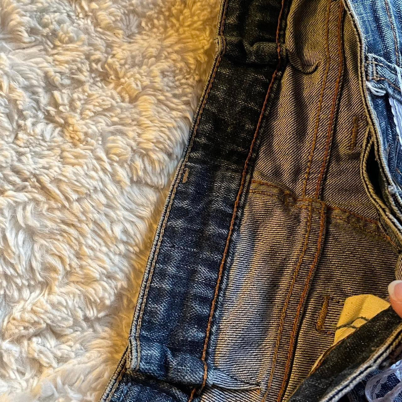 ୨୧ reworked OOAK vintage 70s brooklyn baby sweetheart micro mini denim skirt with buttons, heart patch, plaid trim, lace tie, lace and bows