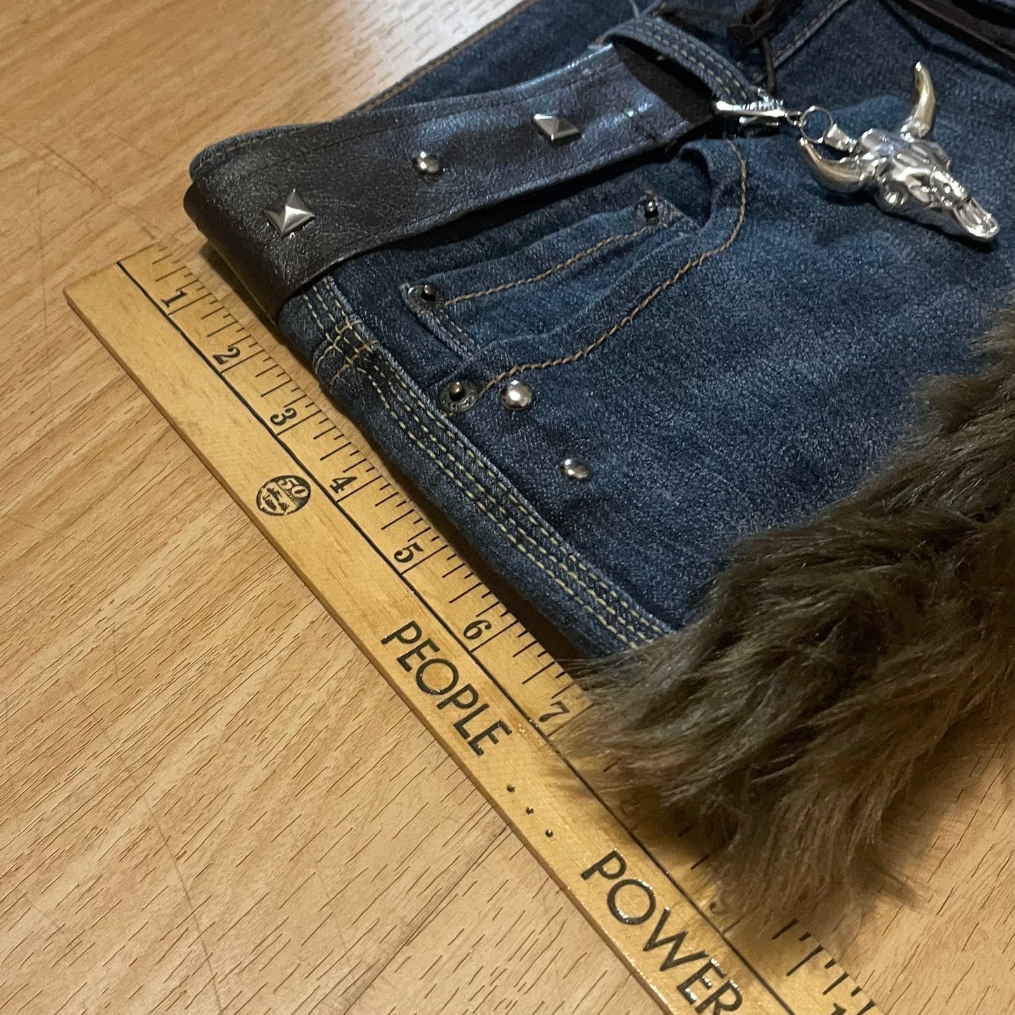 ୨୧ reworked OOAK y2k grunge micro mini skirt