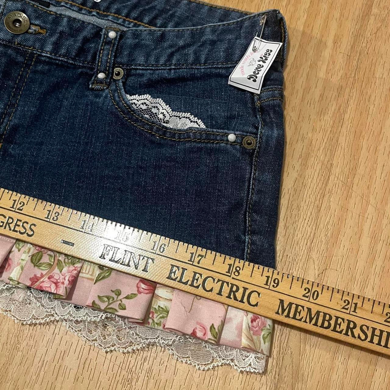 𓏲ּ𝄢 Royal Kawaii Princess Mini Denim Skirt - SIZE L