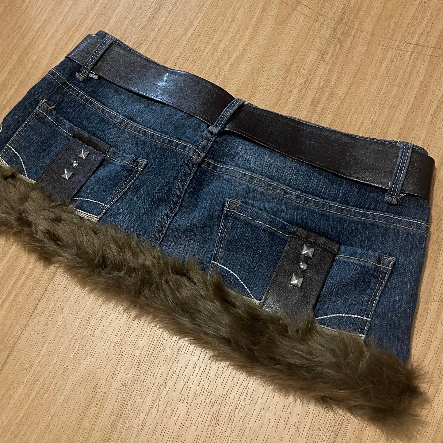 ୨୧ reworked OOAK y2k grunge micro mini skirt