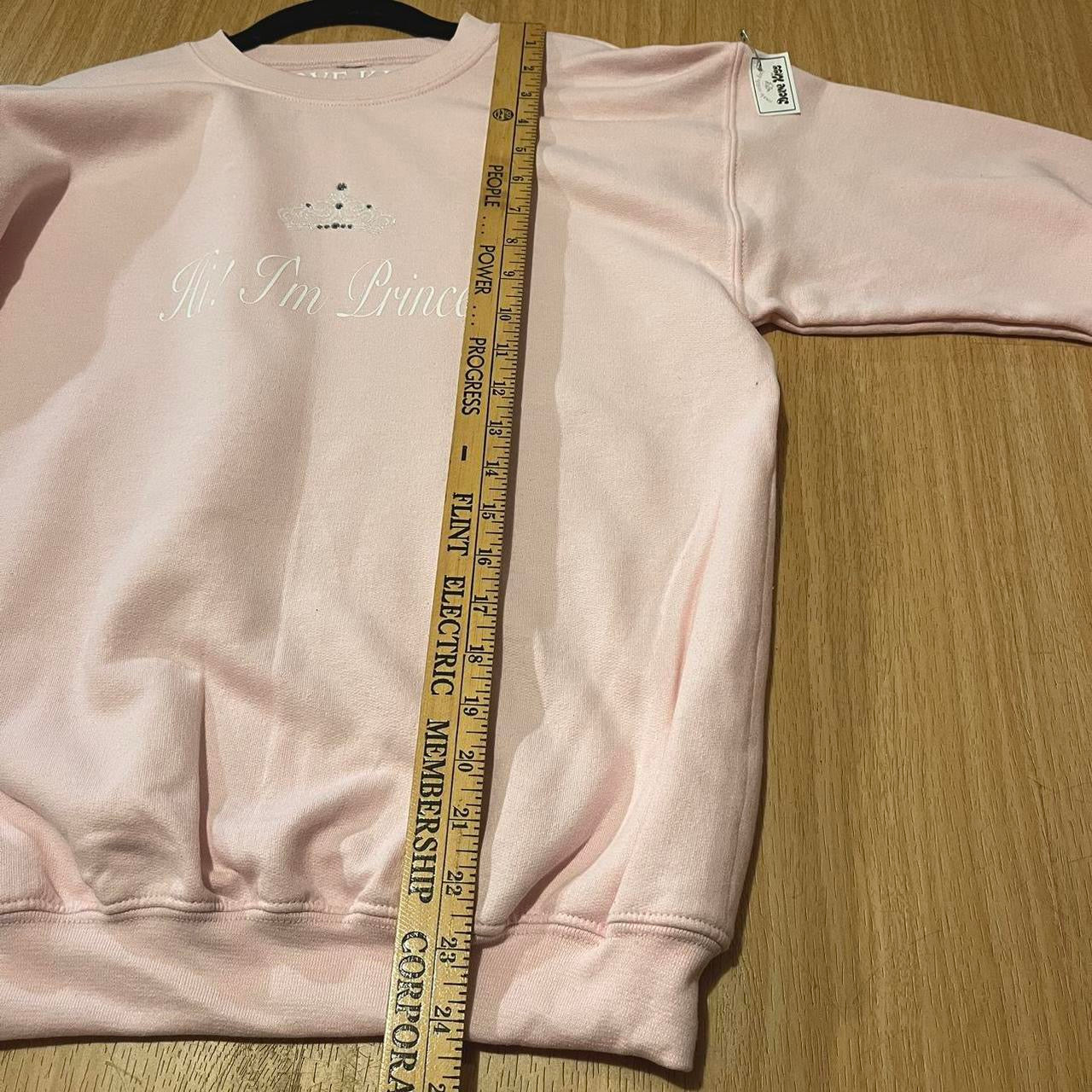 𓏲ּ𝄢 ‘Hi! I’m Princess’ Baby Pink Sweatshirt with Rhinestones