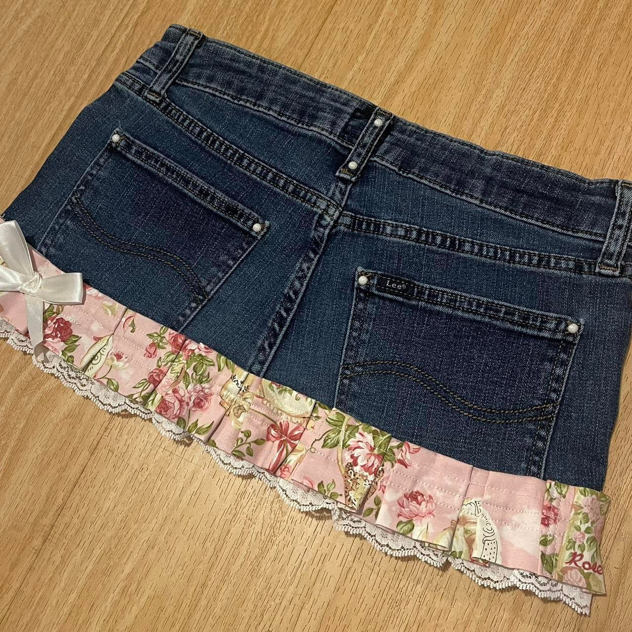 𓏲ּ𝄢 Royal Kawaii Princess Mini Denim Skirt - SIZE S