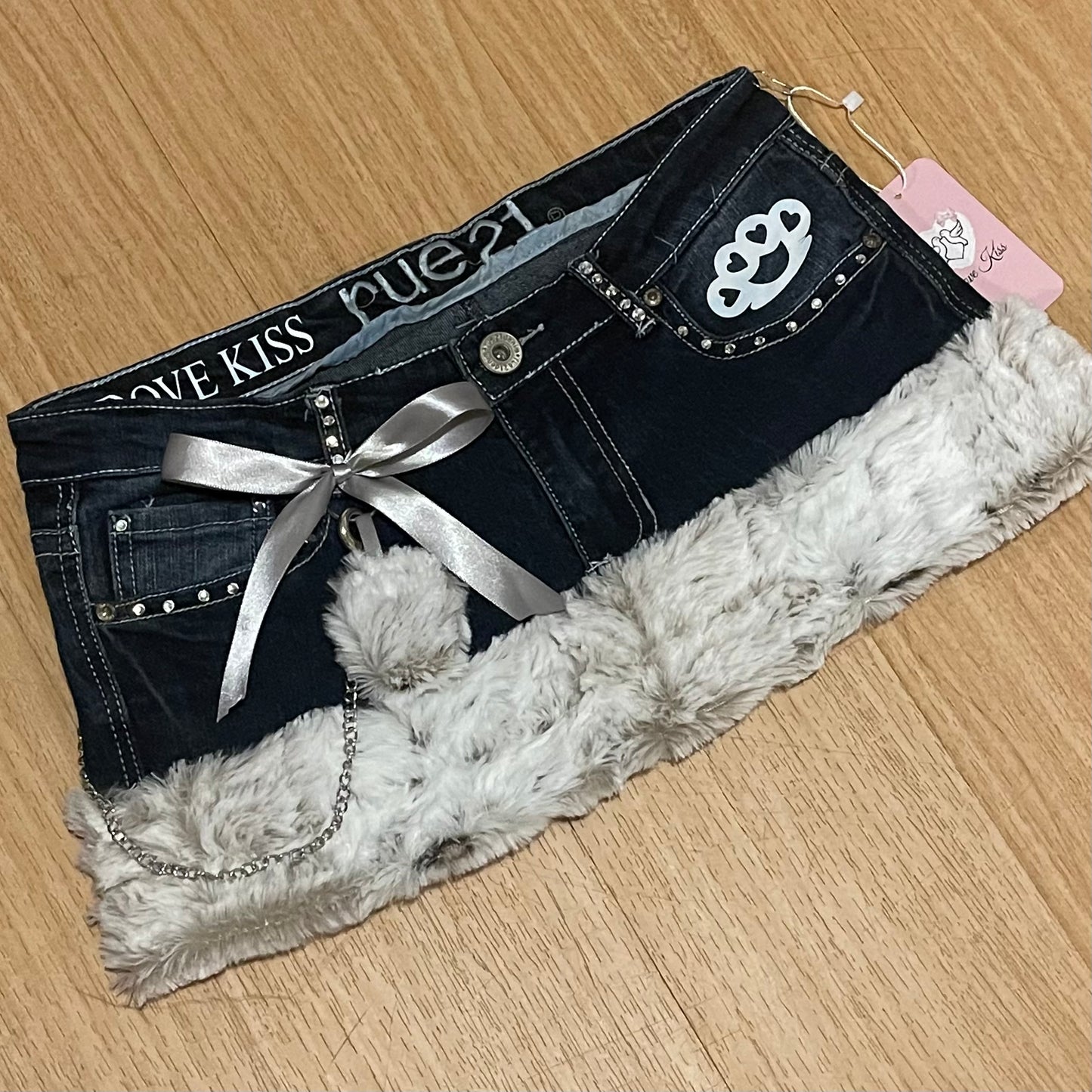 GLAMOUR DIVA Mini Faux Fur Skirt - SIZE S
