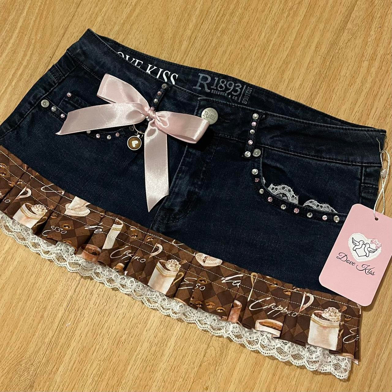 CAPPUCCINO CUTIE Micro Mini Skirt - SIZE S
