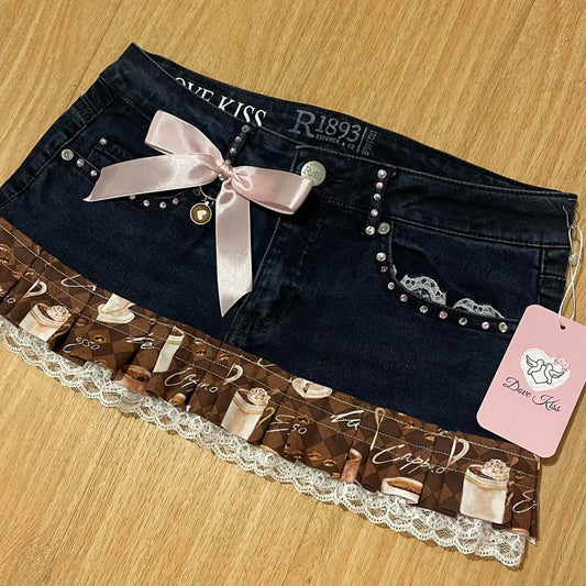 CAPPUCCINO CUTIE Micro Mini Skirt - SIZE S
