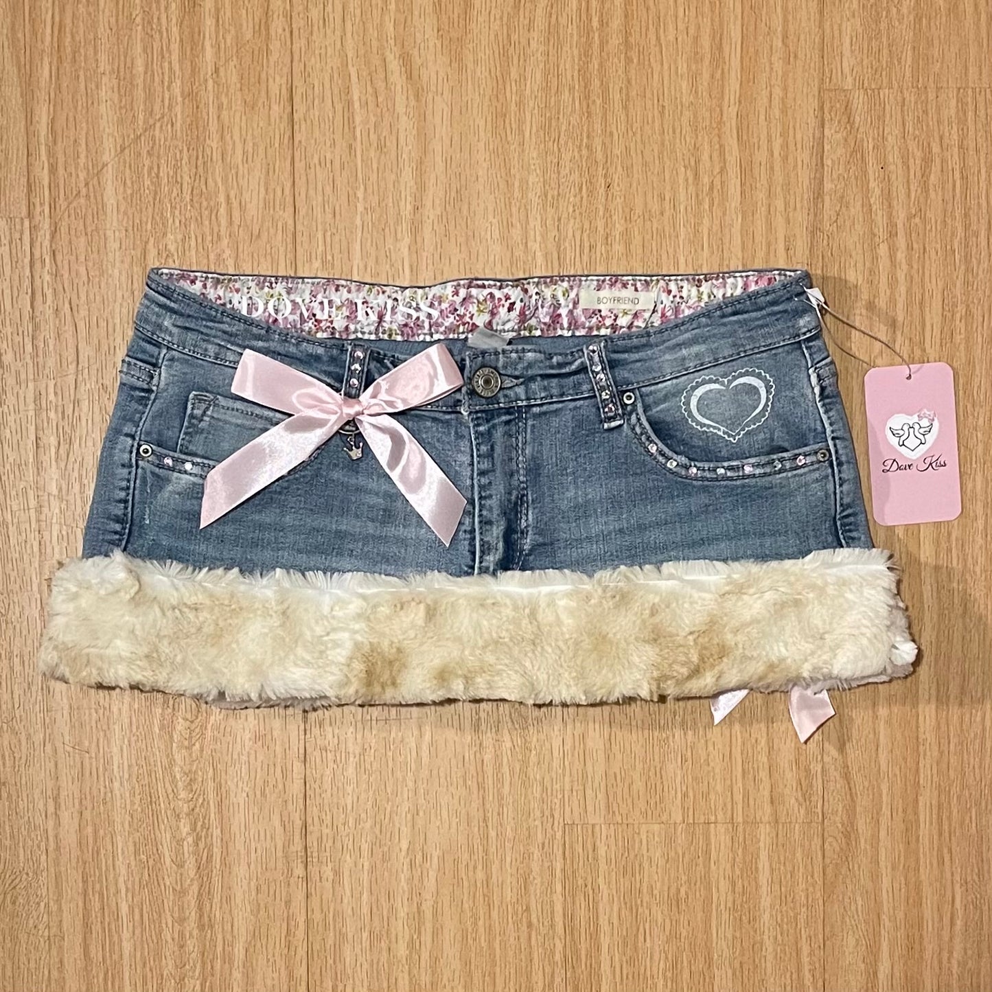 ୨୧ ‘Pretty Princess’ by Dove Kiss micro mini fur trim skirt - SIZE M