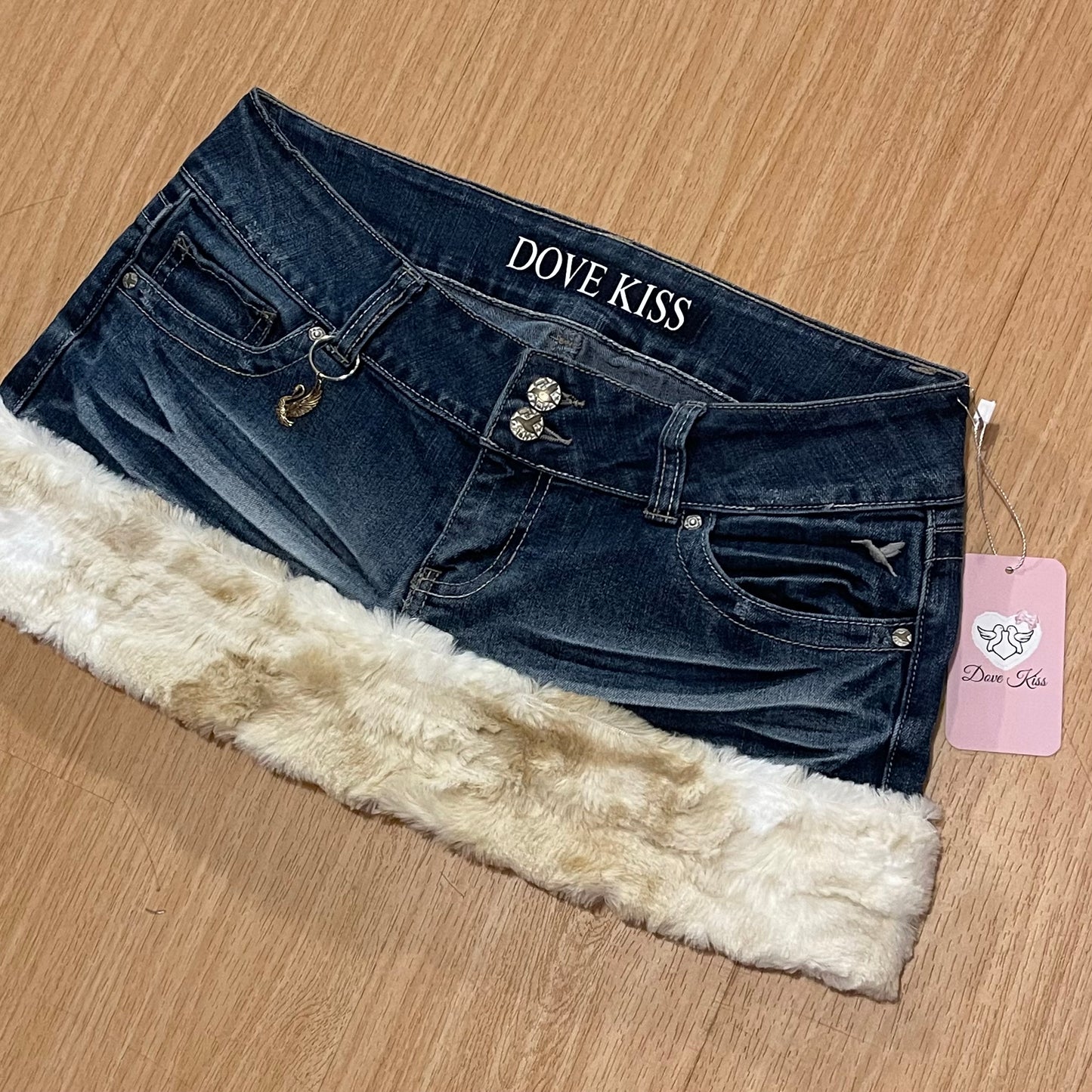 SWAN PRINCESS Mini Faux Fur Skirt - SIZE L