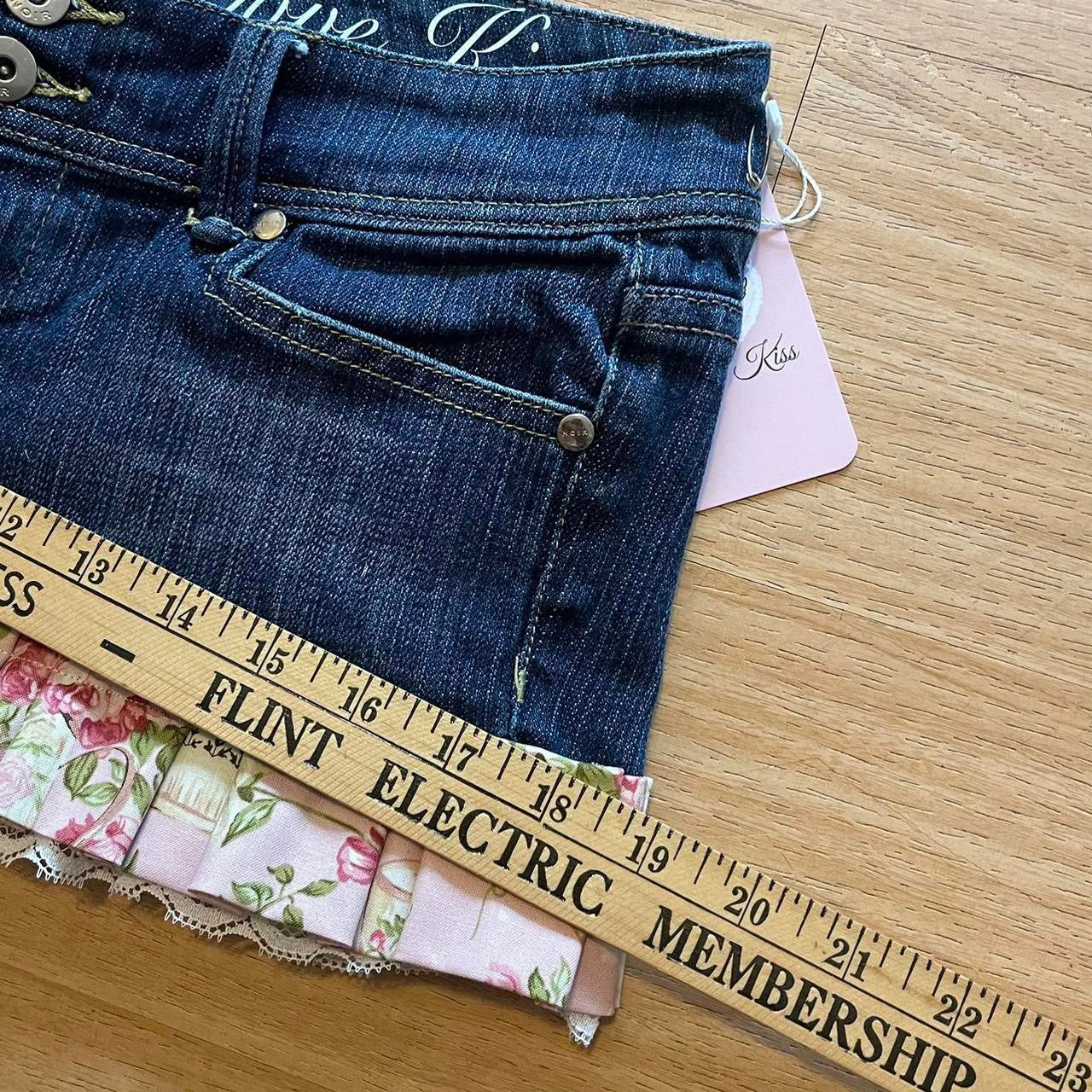 Reworked/Upcycled 2000s Micro Mini Skirt (with lace & embellishments)