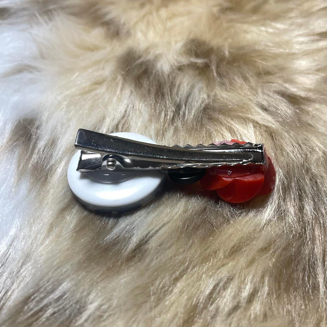 "ETERNAL BLOOM" In Red Mini Hair Clip ୨୧