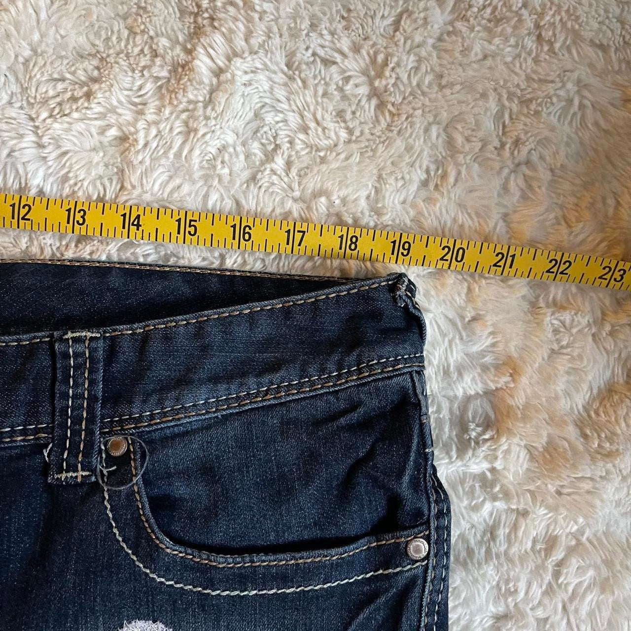 reworked OOAK 2000s princess dark wash denim mini skirt w bows, lace, & handmade pleats ୨୧