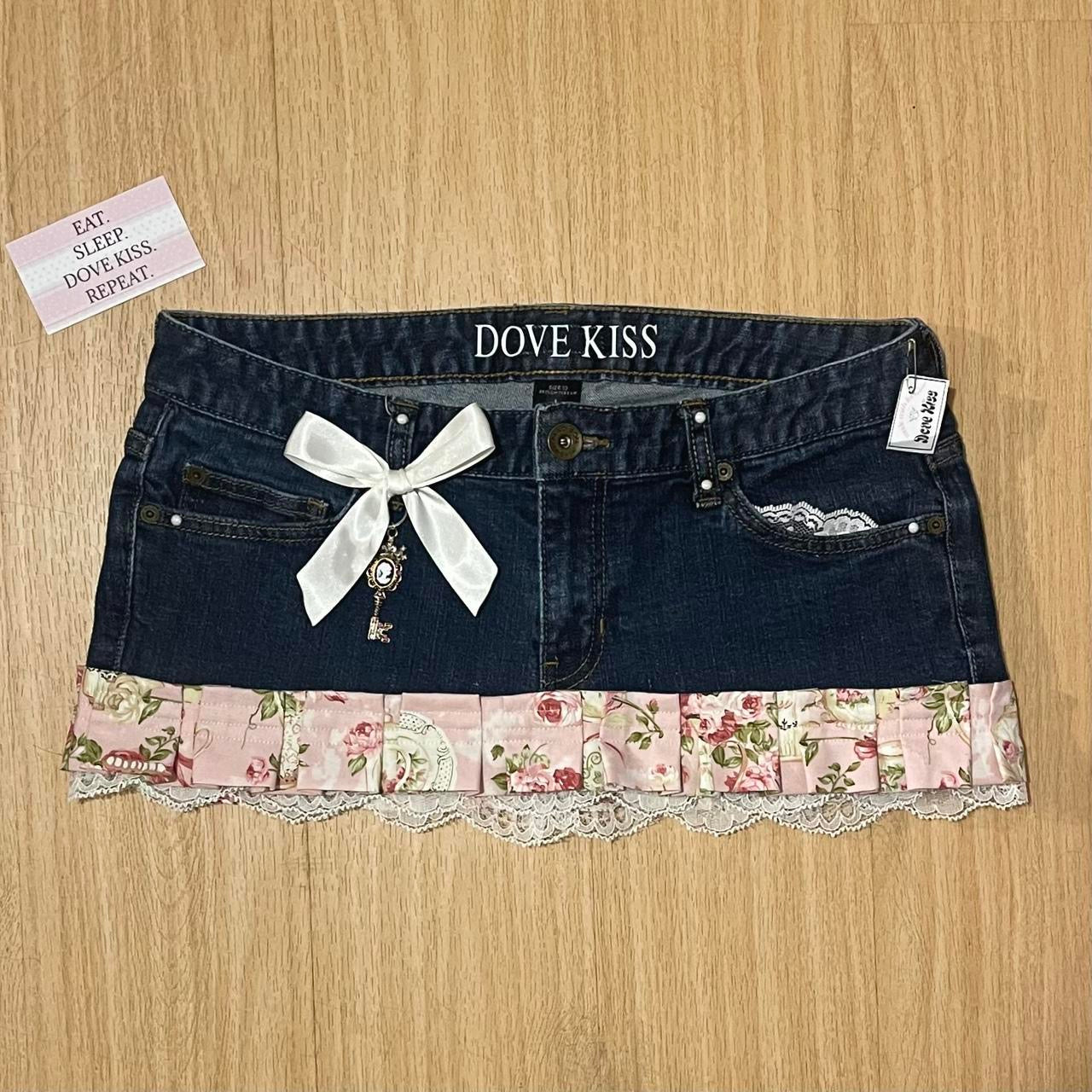 𓏲ּ𝄢 Royal Kawaii Princess Mini Denim Skirt - SIZE L