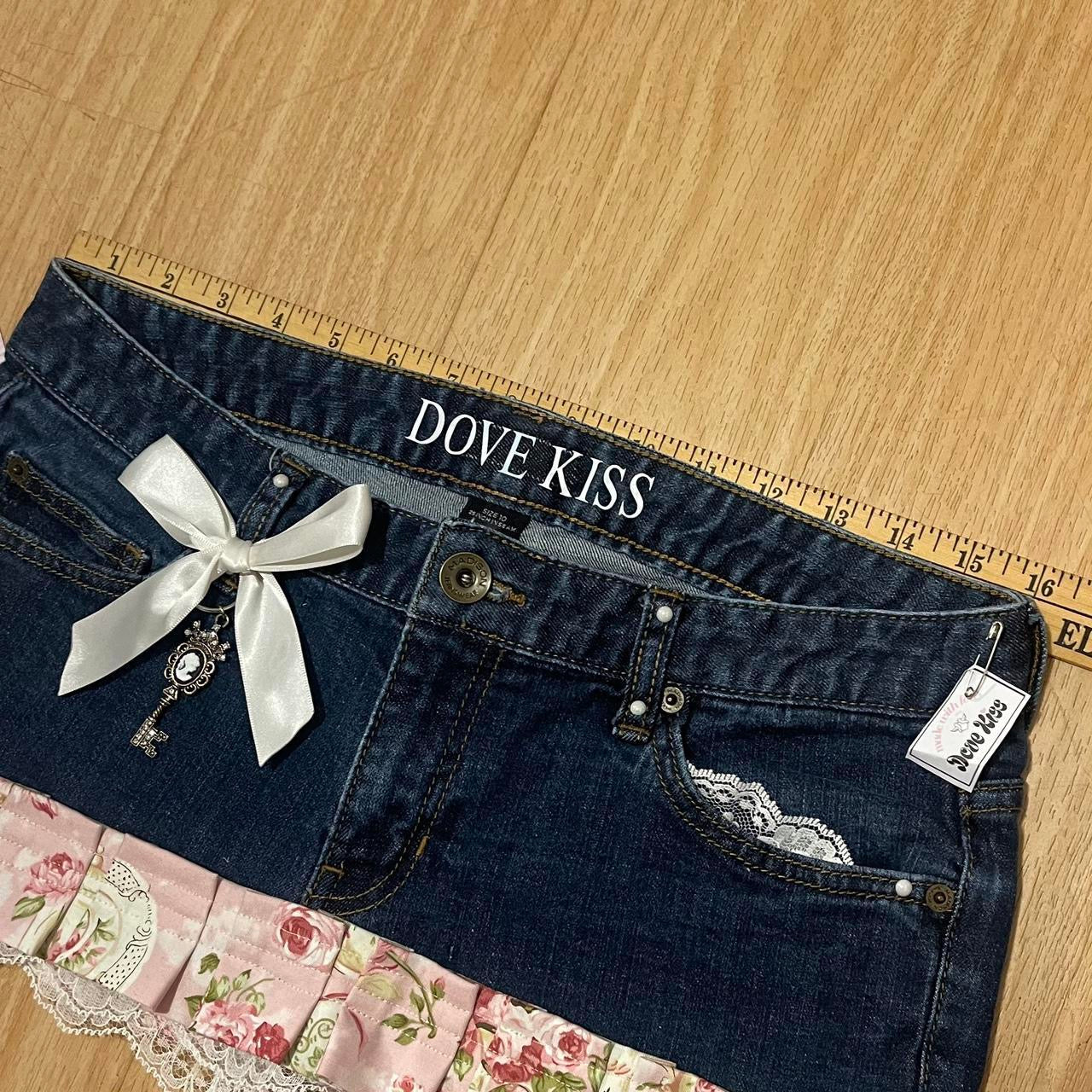 𓏲ּ𝄢 Royal Kawaii Princess Mini Denim Skirt - SIZE L
