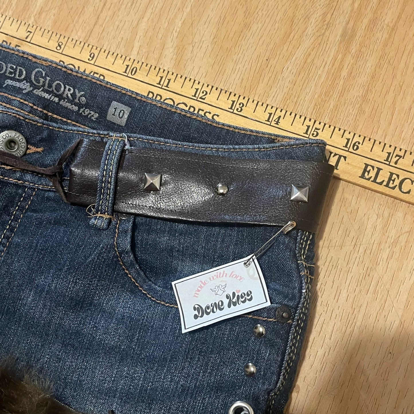 ୨୧ reworked OOAK y2k grunge micro mini skirt