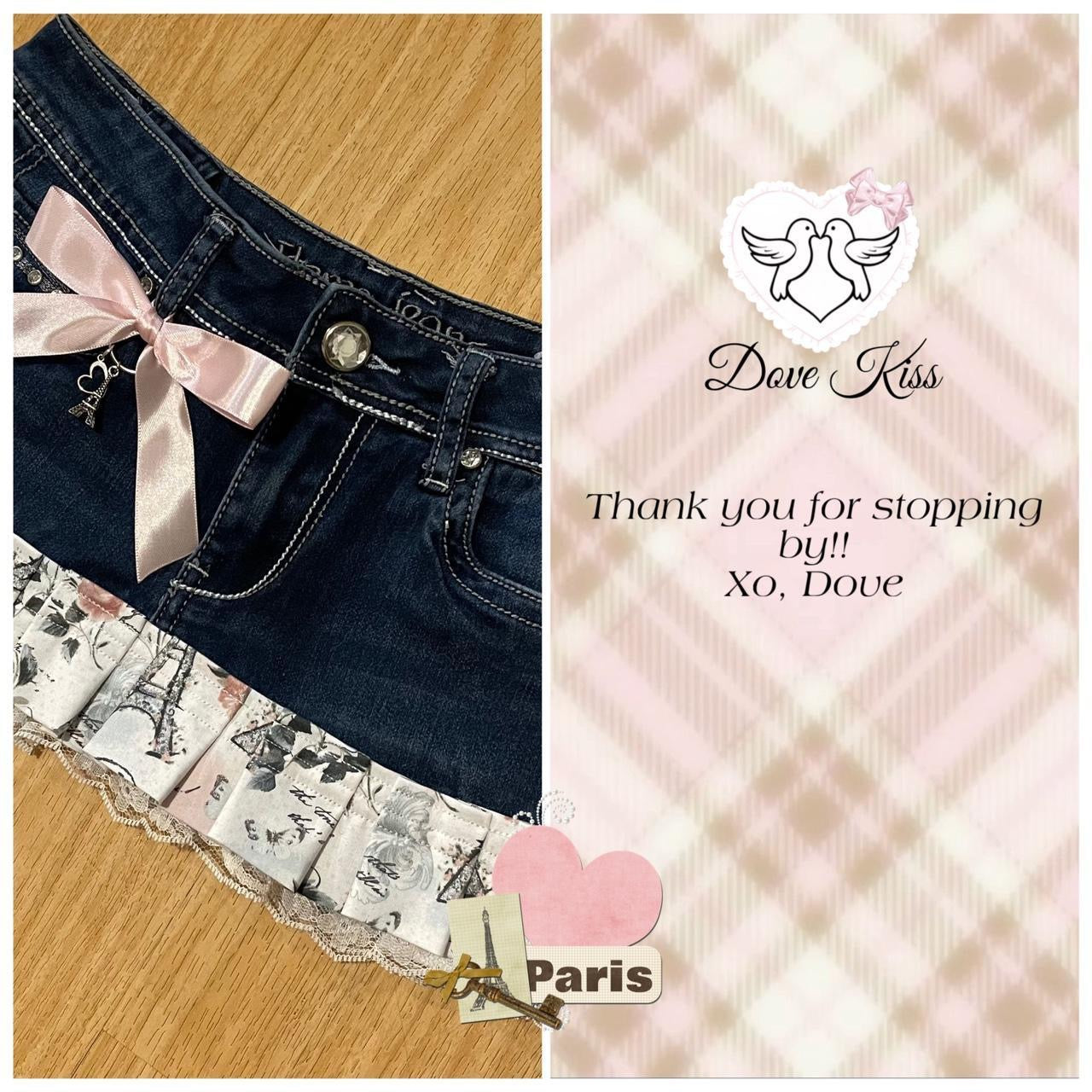 𓏲ּ𝄢 'Love Paris' Princess Mini Skirt - SIZE S