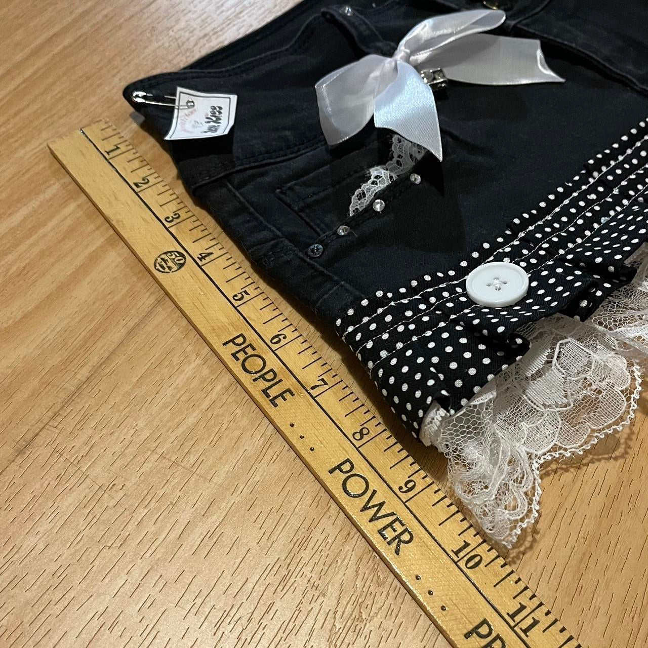 ‘Polka Princess’ 2000s Mini Denim Skirt - SIZE XXS