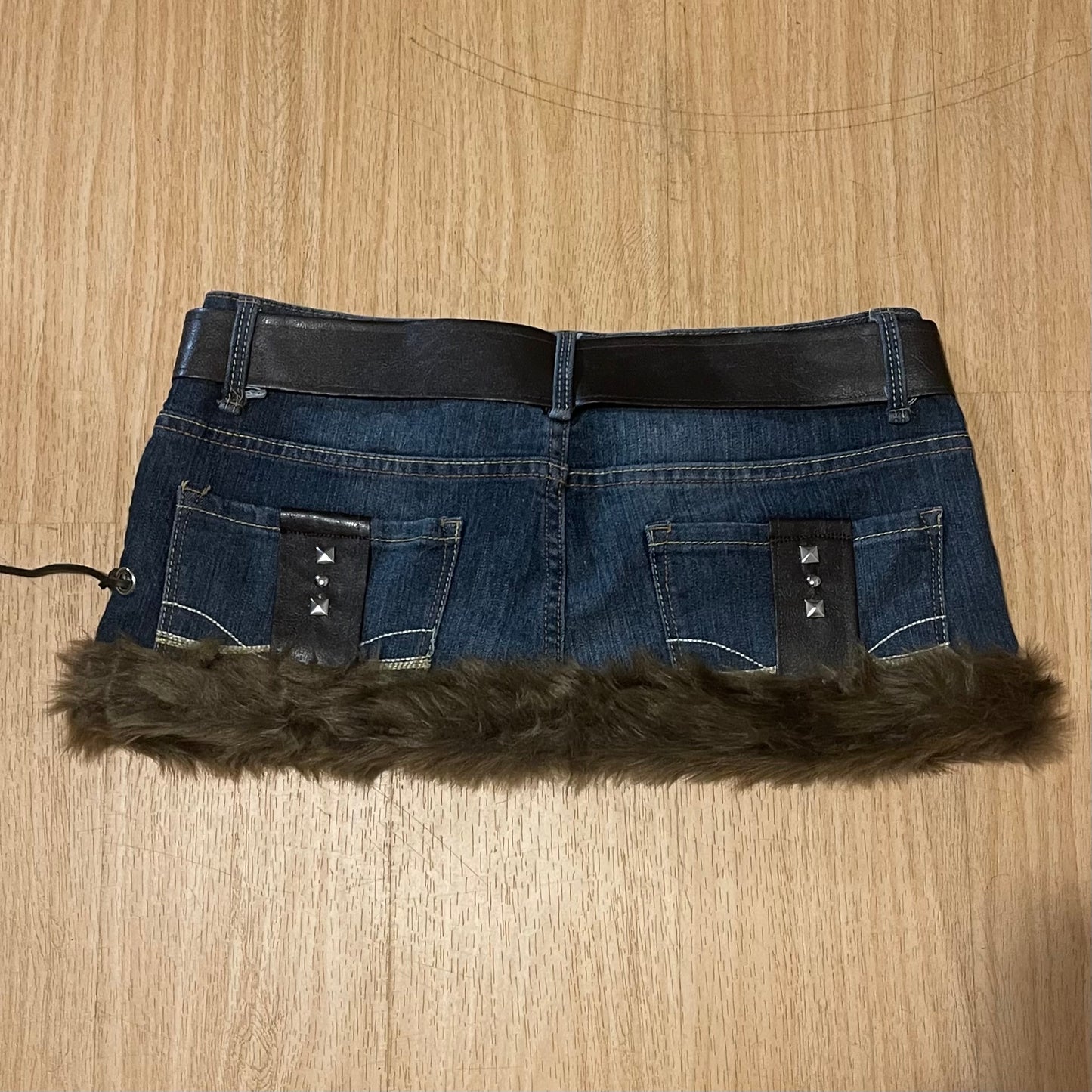 ୨୧ reworked OOAK y2k grunge micro mini skirt