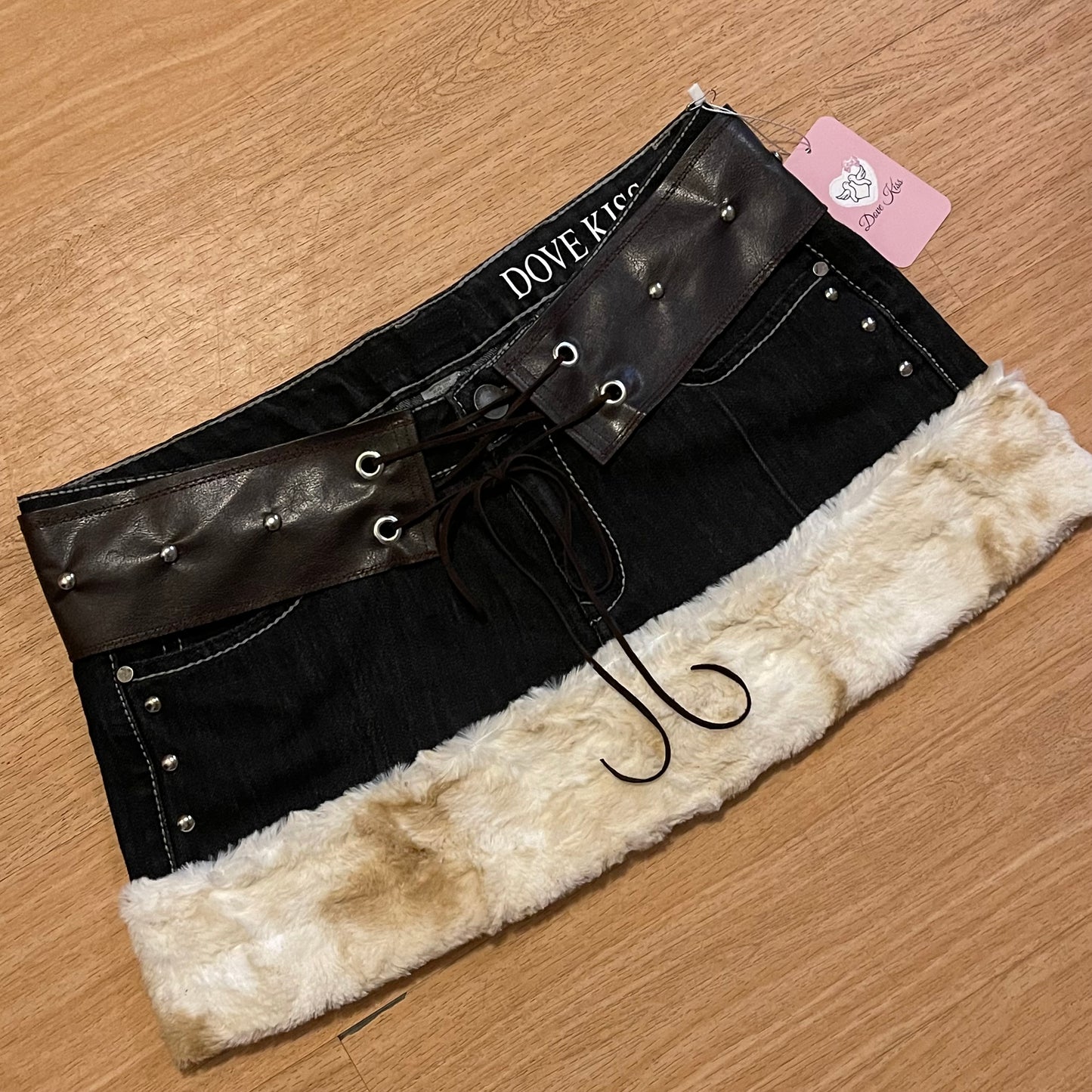 "ROCKSTAR PRINCESS" Micro Mini Faux Fur Skirt - SIZE L