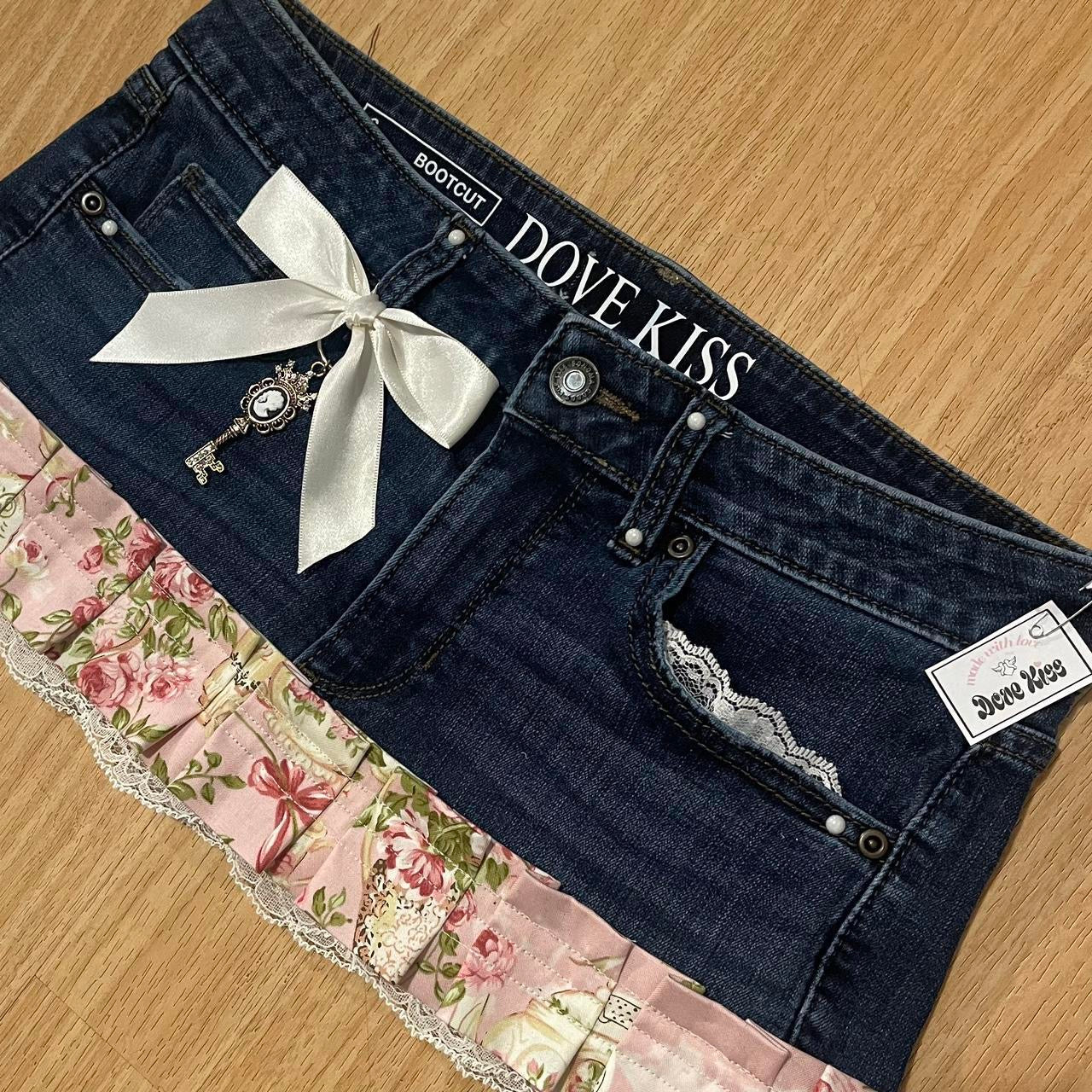 𓏲ּ𝄢 Royal Kawaii Princess Mini Denim Skirt - SIZE M