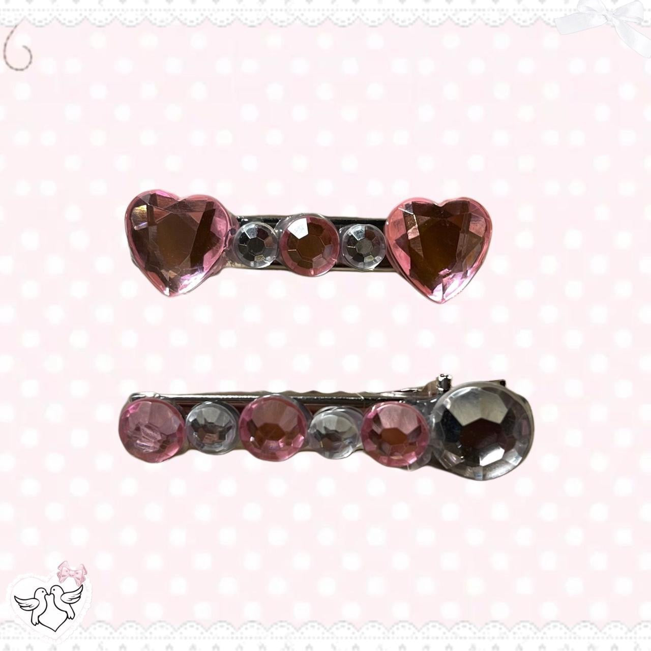 "TWINKLE HEARTS" Mini Hair Clip Set ୨୧