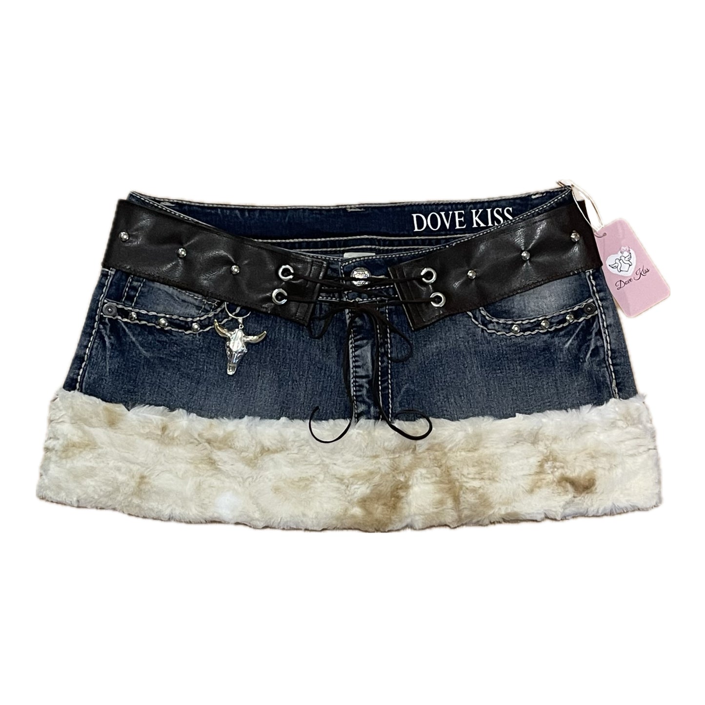 "ROCKSTAR PRINCESS" Micro Mini Faux Fur Skirt - SIZE L