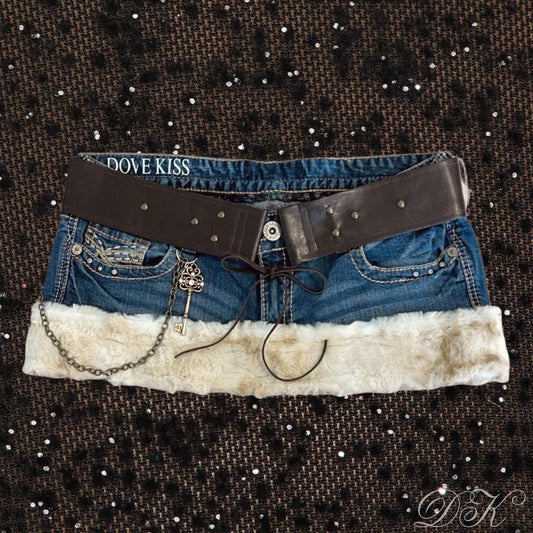 ROCKSTAR PRINCESS Micro Mini Faux Fur Skirt - SIZE L