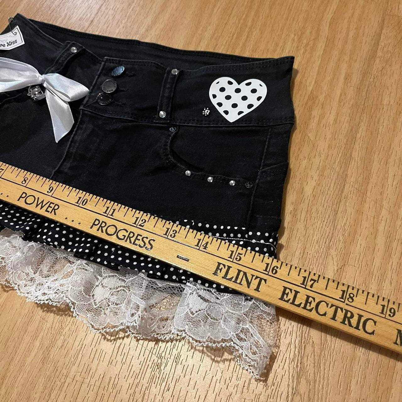 ‘Polka Princess’ 2000s Mini Denim Skirt - SIZE XXS