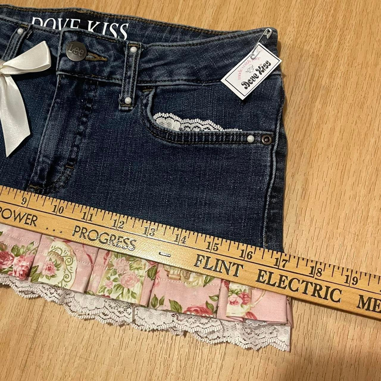 𓏲ּ𝄢 Royal Kawaii Princess Mini Denim Skirt - SIZE S