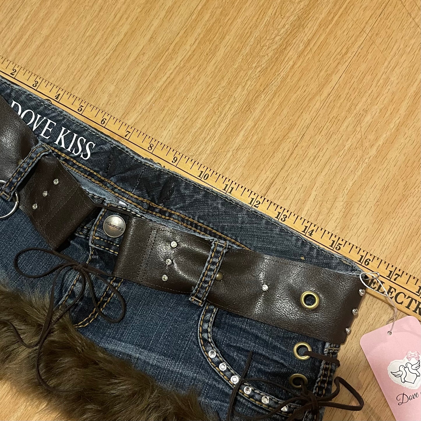୨୧ Grunge Gyaru Princess Micro Mini Faux Fur Trim Skirt - SIZE M/L