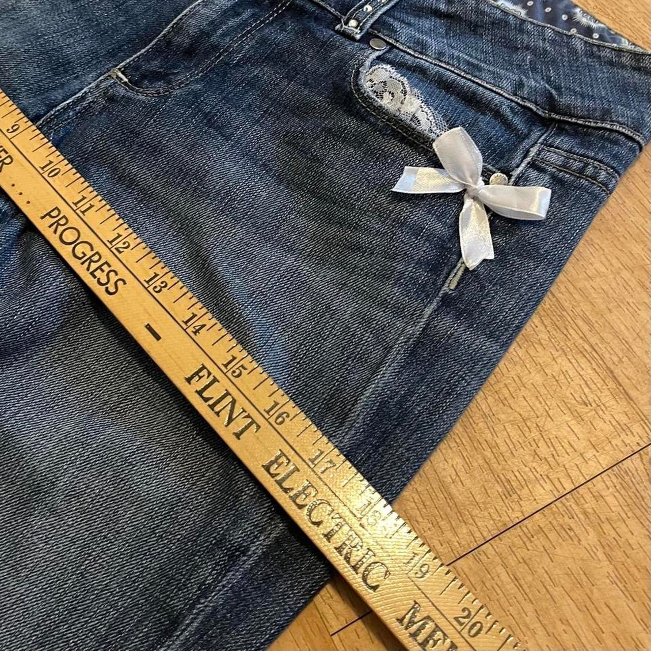 OOAK Y2K Princess Ribbon Jeans (with lace, hand-painted art & bows)