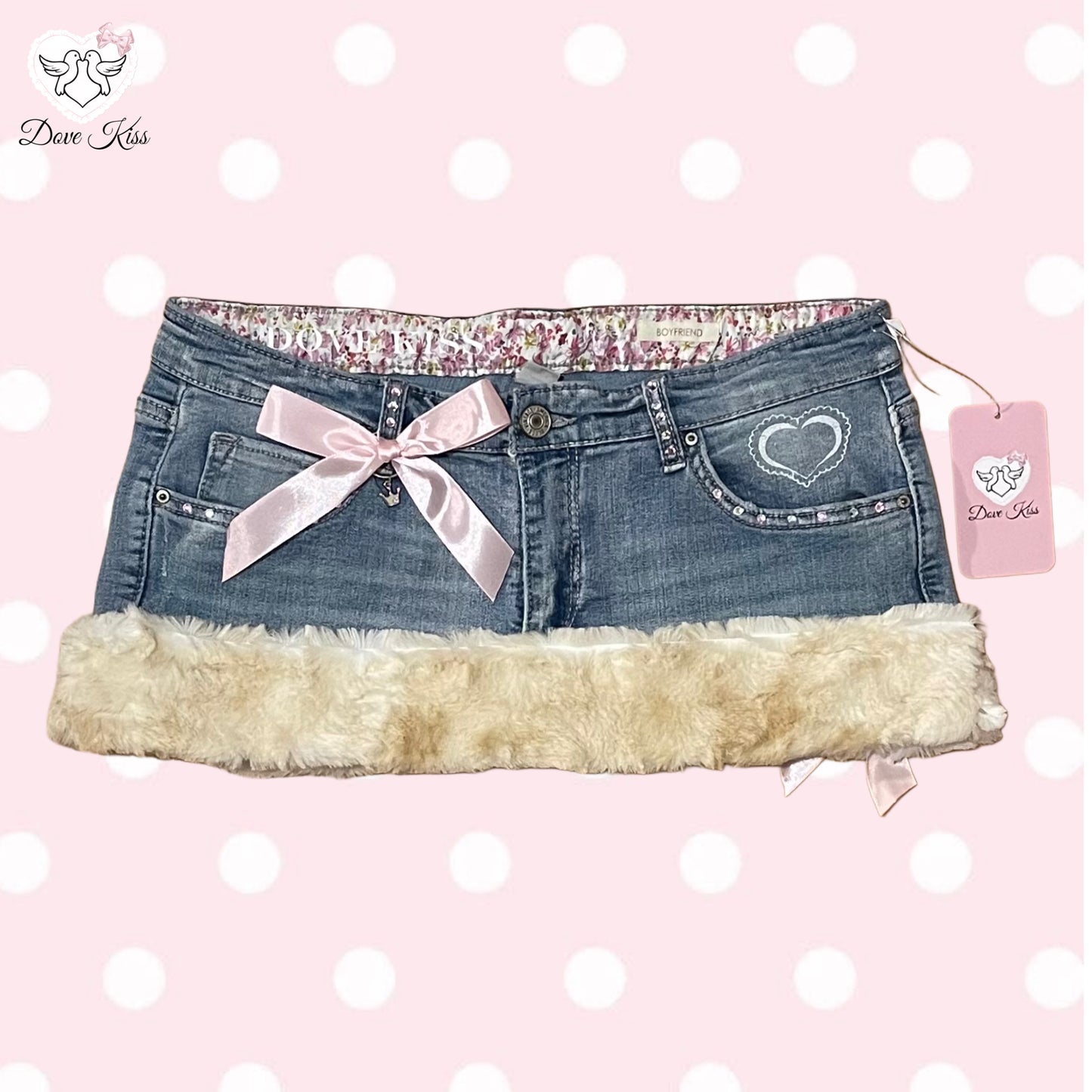 ୨୧ ‘Pretty Princess’ by Dove Kiss micro mini fur trim skirt - SIZE M