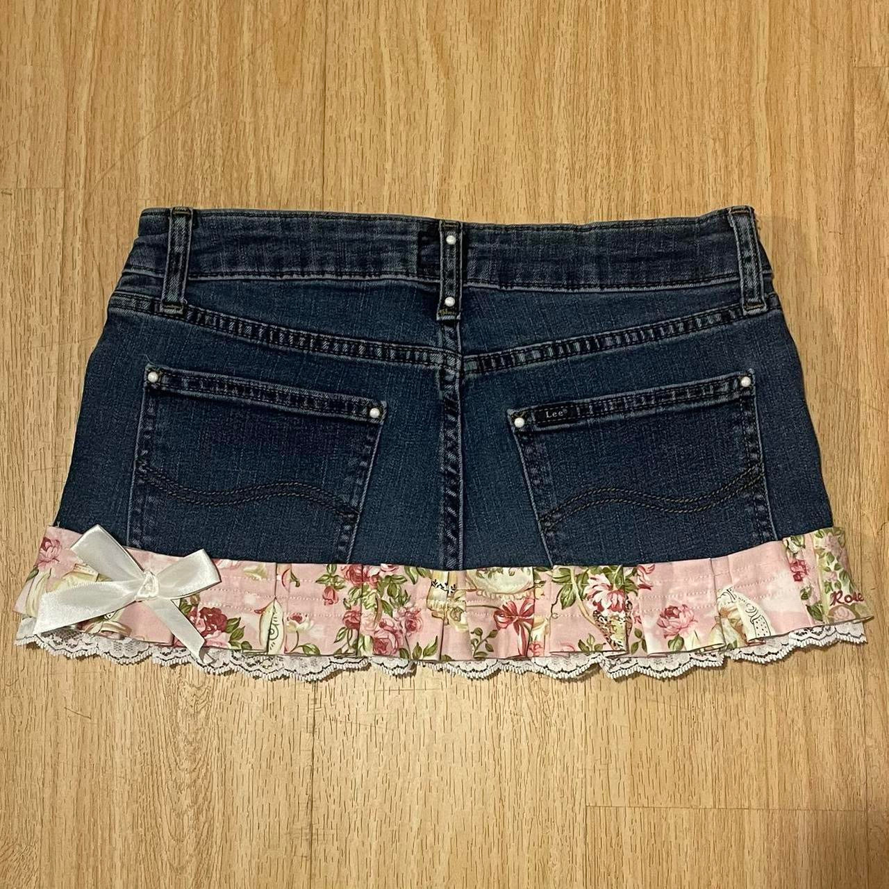 𓏲ּ𝄢 Royal Kawaii Princess Mini Denim Skirt - SIZE S