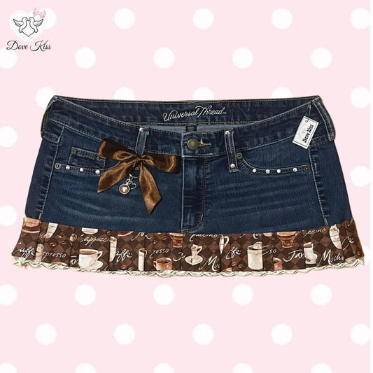 𓏲ּ𝄢 ‘Cappuccino Cutie’ Princess Micro Mini Skirt - SIZE M/L