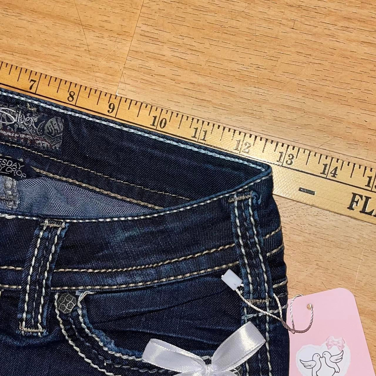 OOAK 2000s Princess Denim Mini Shorts (with lace and bows)