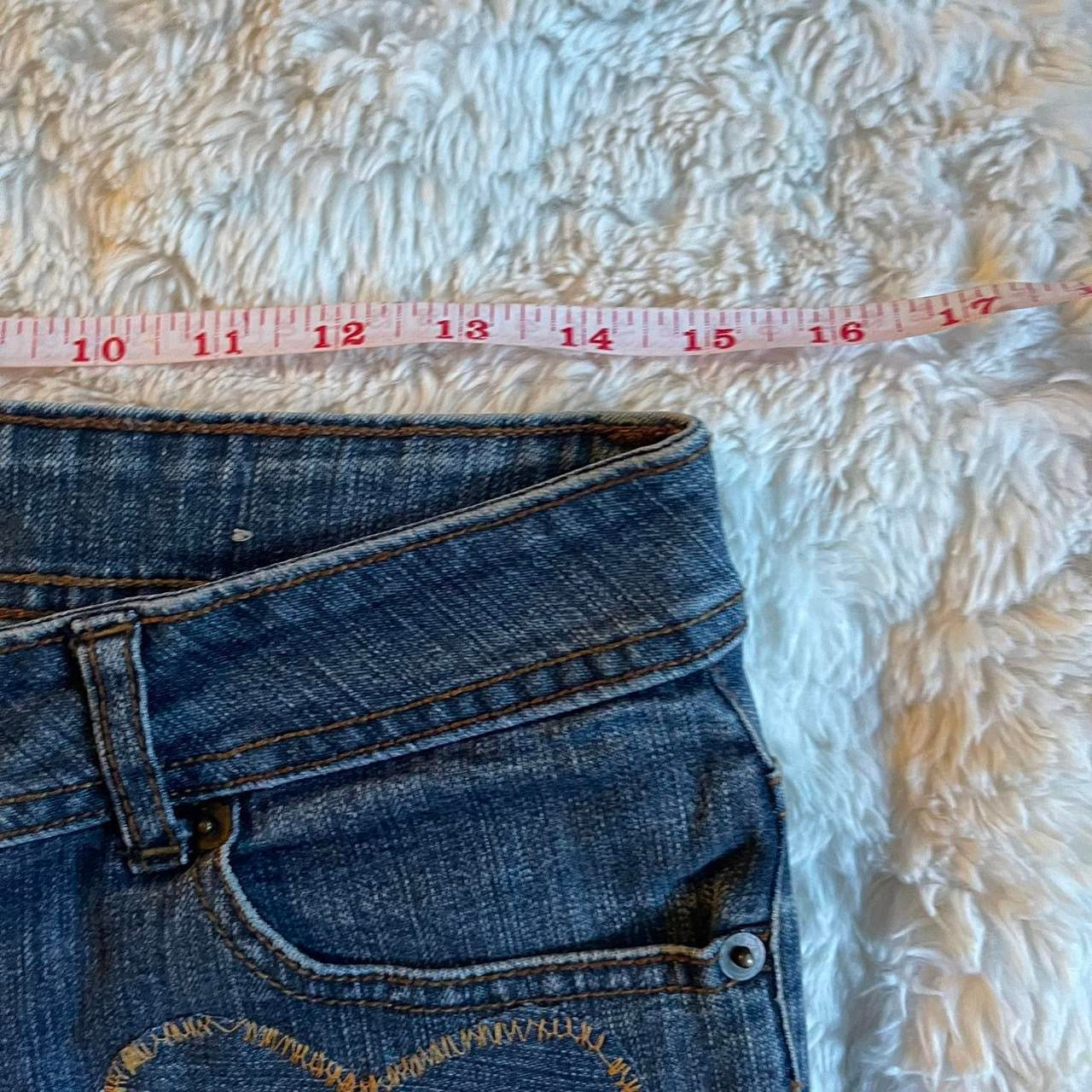 ୨୧ reworked OOAK vintage sweetheart princess micro mini denim skirt with monogram trim, heart patches, lace and bows