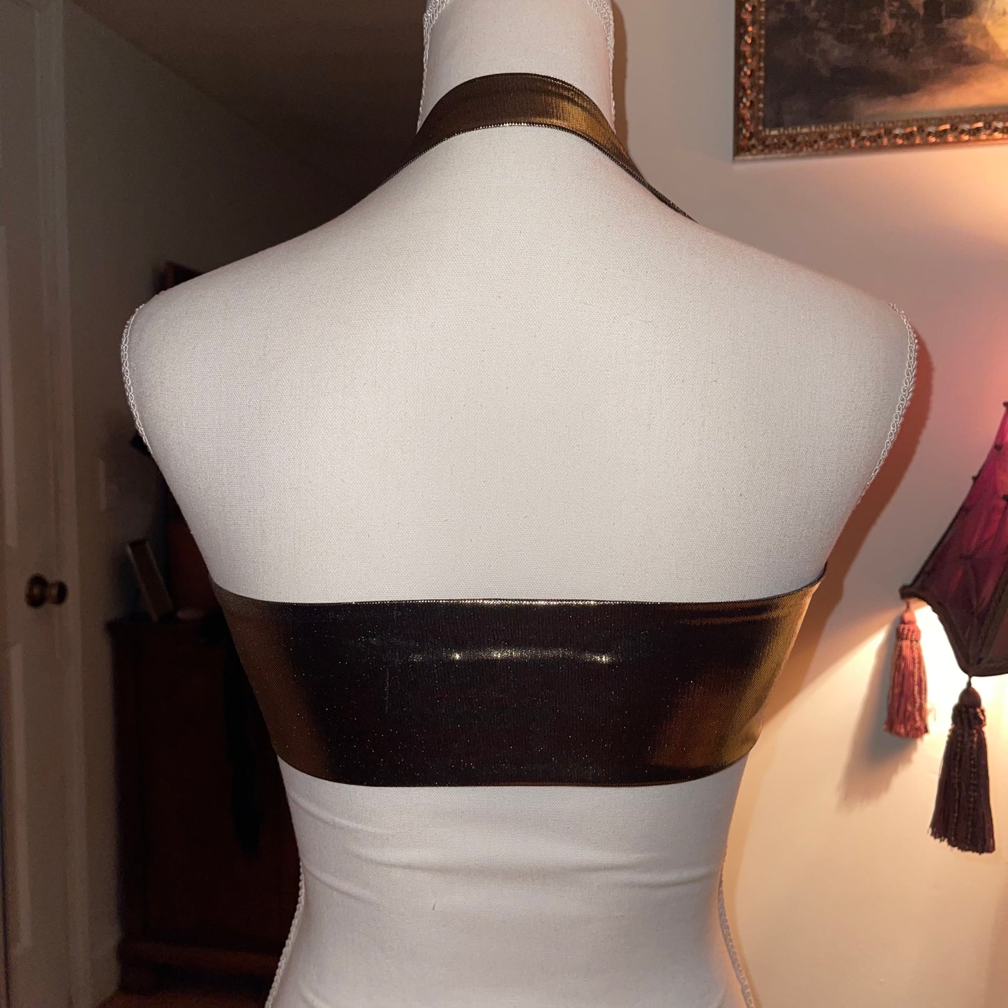 “Divalicious” Rhinestone Bralette in Gold