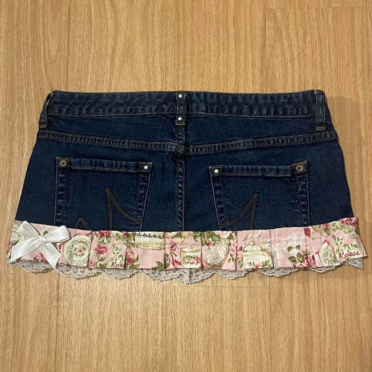 𓏲ּ𝄢 Royal Kawaii Princess Mini Denim Skirt - SIZE L
